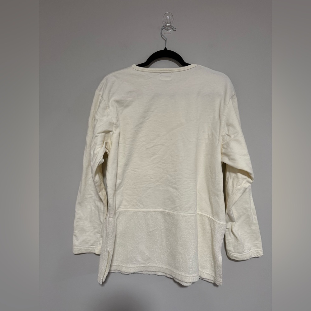 VTG 90s United Cotton Cream Long Sleeve Sweatshirt Size Small Cottagecore Cozy - Picture 2 of 8